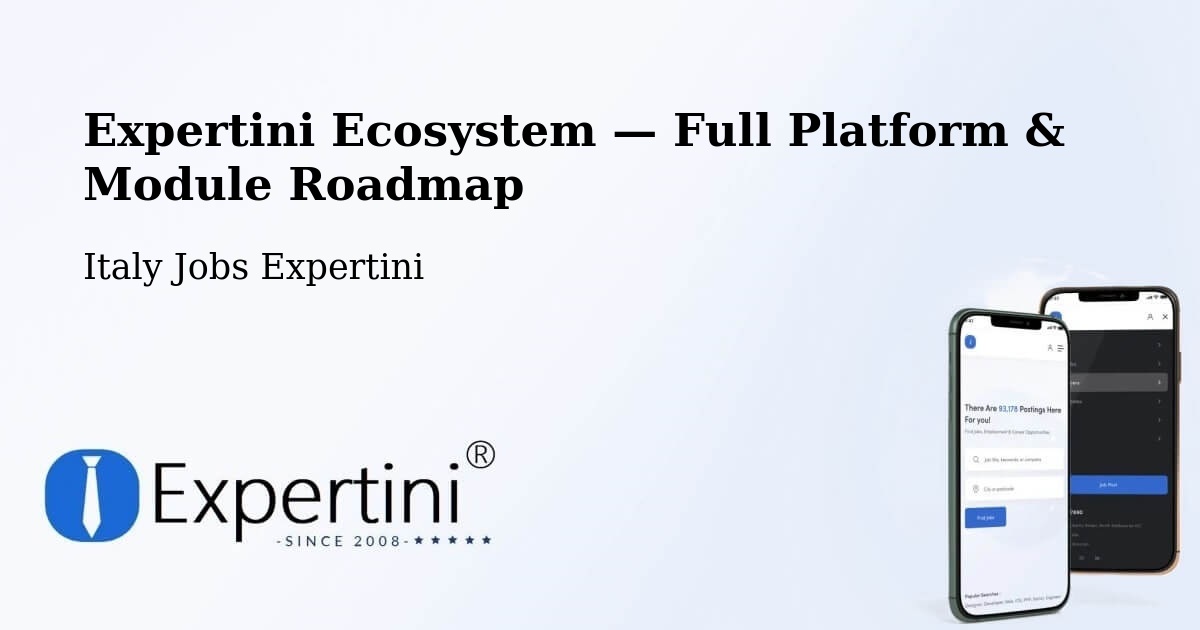 Expertini Ecosystem — Full Platform & Module Roadmap – Cosenza